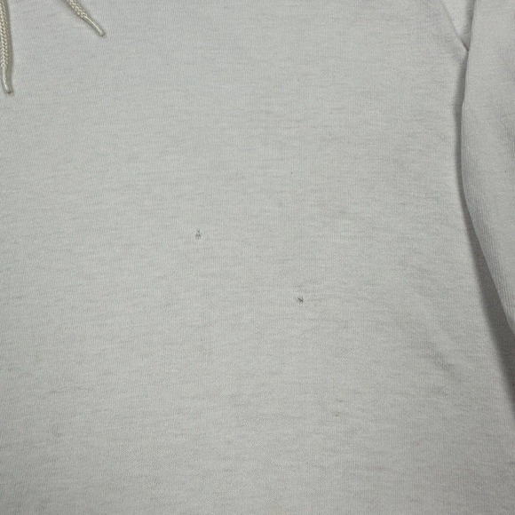 VINTAGE Lake Placid Shirt Men XL Single Stitch White Long Sleeve Hooded Pullover - Picture 7 of 13
